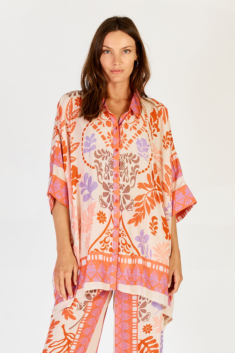 Lula Soul Carara kaftan Shirt Blue or Stone