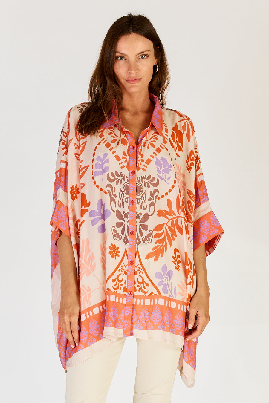 Lula Soul Carara kaftan Shirt Blue or Stone