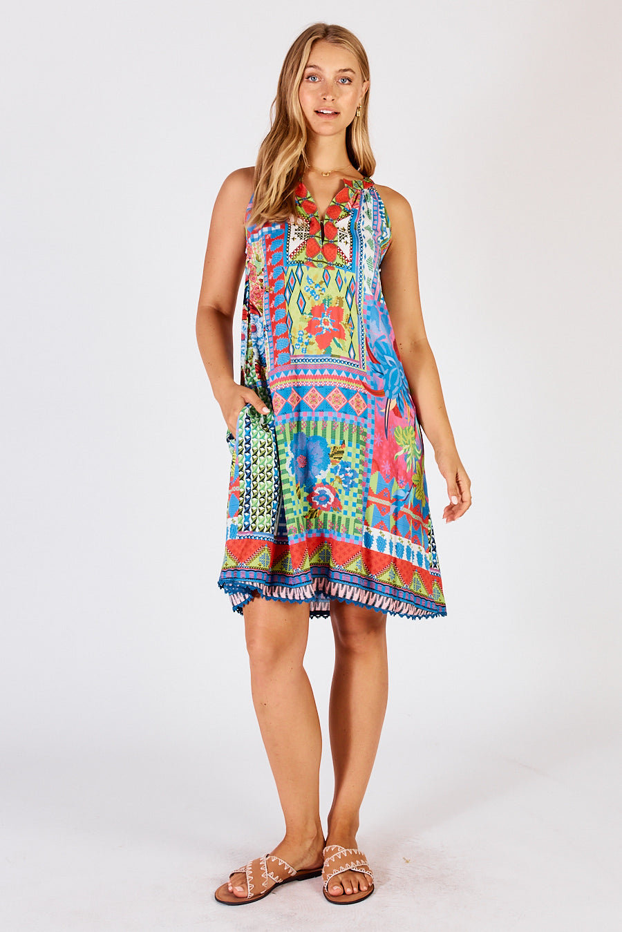 Lula Life Vivone Sundress Lime