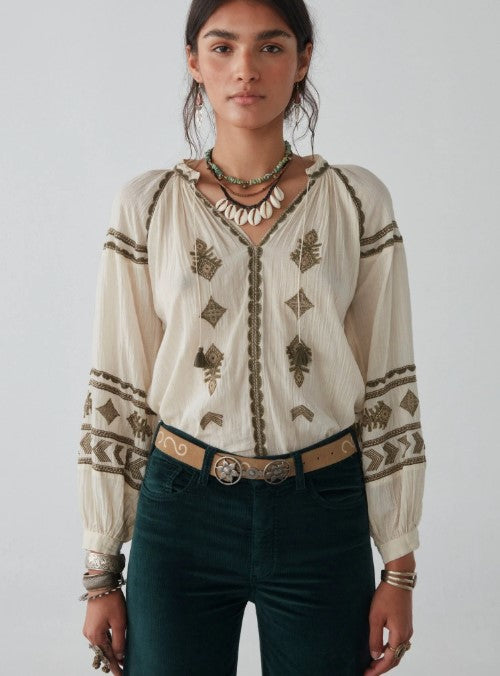 Maison Hotel Audrey Blouse (dipinto blu or Nuvola)
