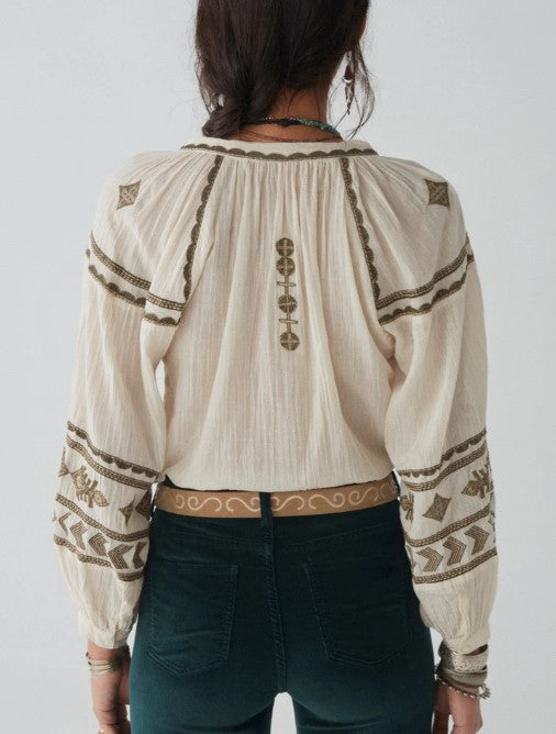 Maison Hotel Audrey Blouse (dipinto blu or Nuvola)