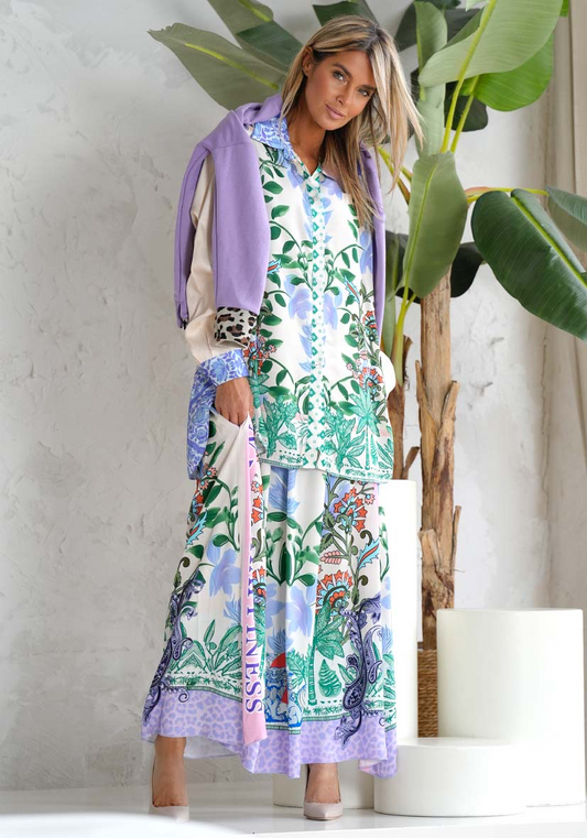 Miss Goodlife Skirt Green Garden