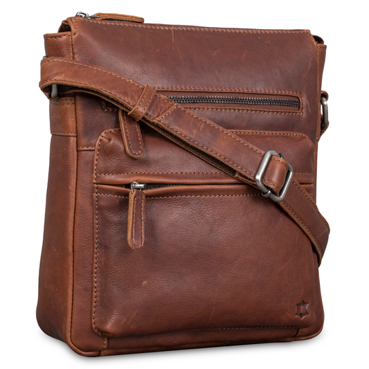 SLEEK -  vintage leather medium crossbody handbag