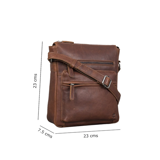 SLEEK -  vintage leather medium crossbody handbag