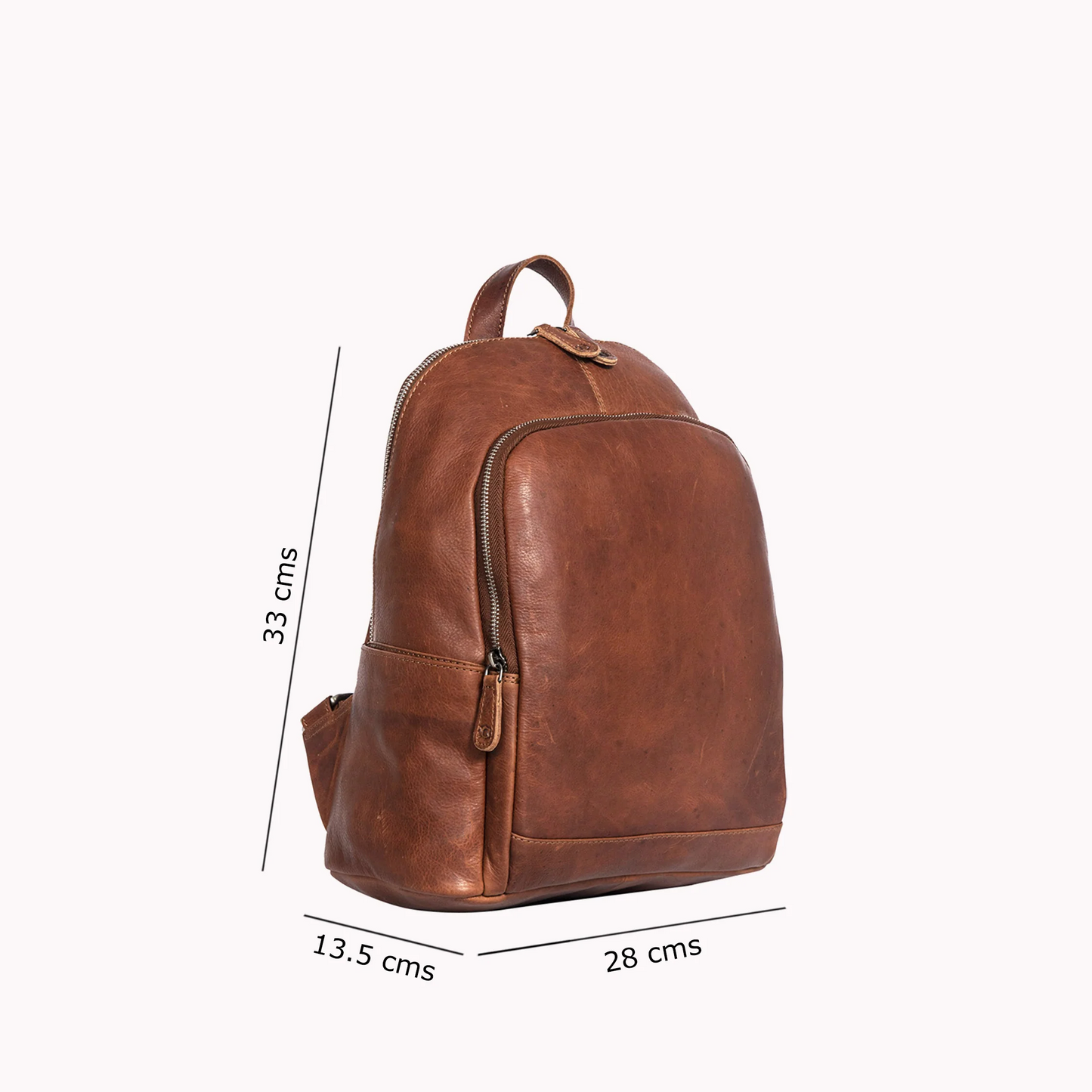 HAWK -  genuine leather medium backpack