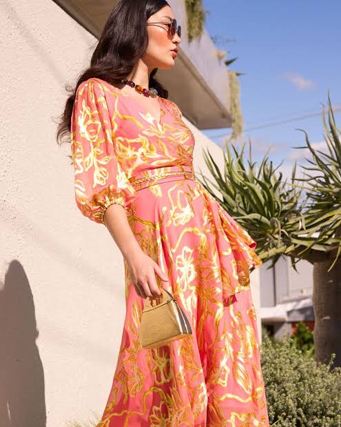 Sacha Drake Peach Face Dress