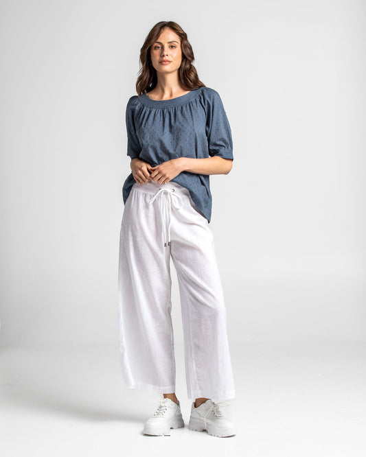 Boom Shankar Ria Pant Basic White