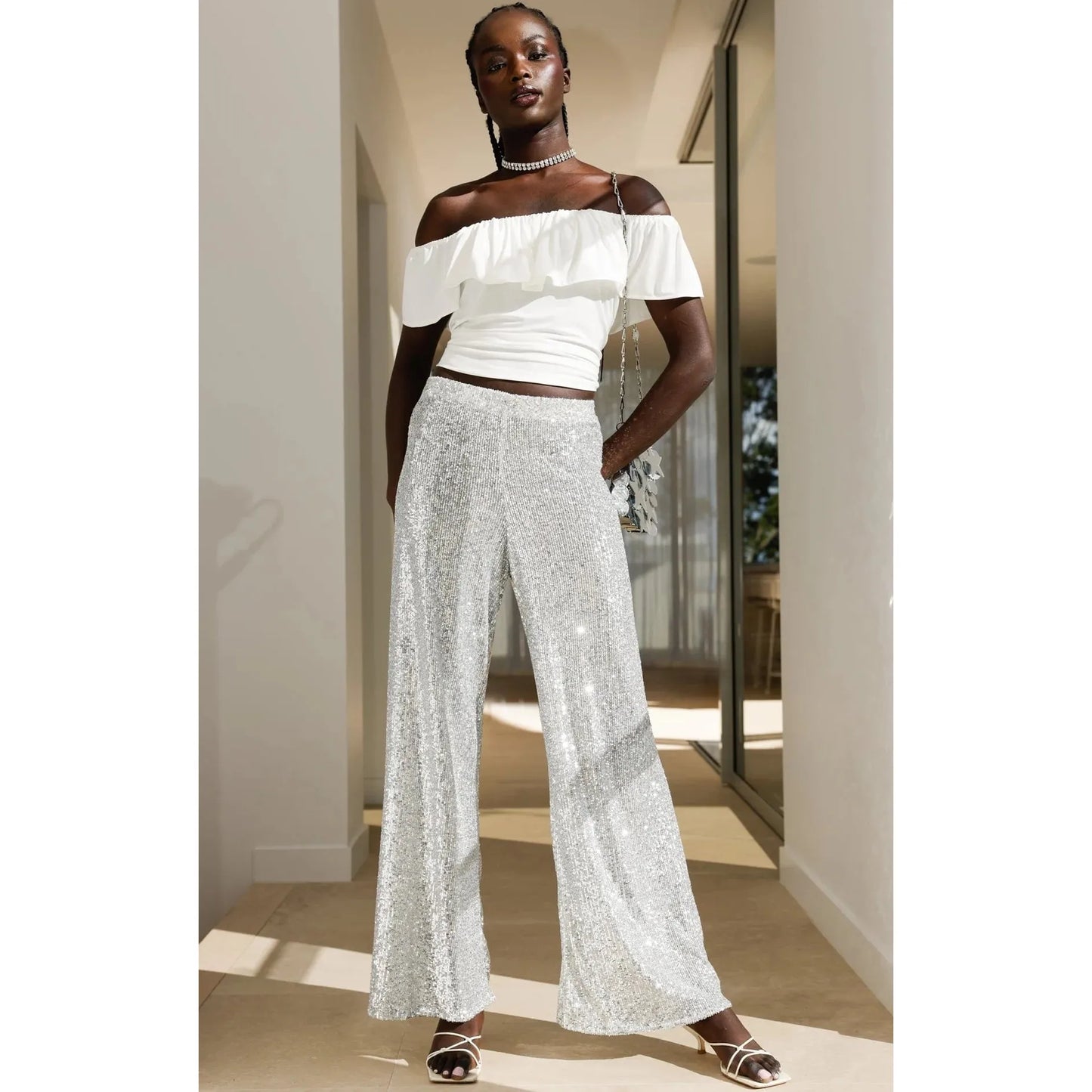 Sacha Drake Sequin Palazzo Pant