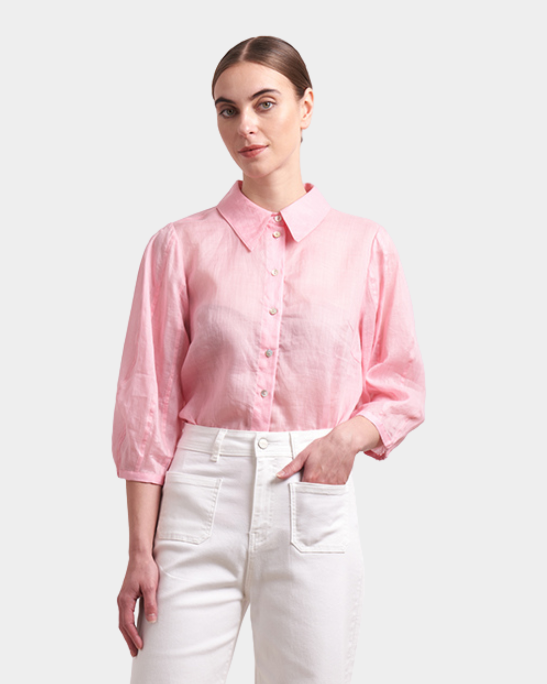 Neris Pin Tuck Shirt - Pink