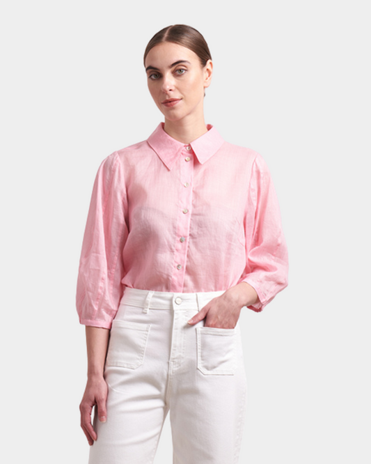 Neris Pin Tuck Shirt - Pink