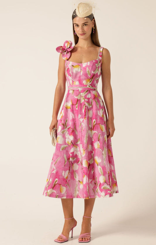 Sacha Drake Tulip Rose Midi Dress