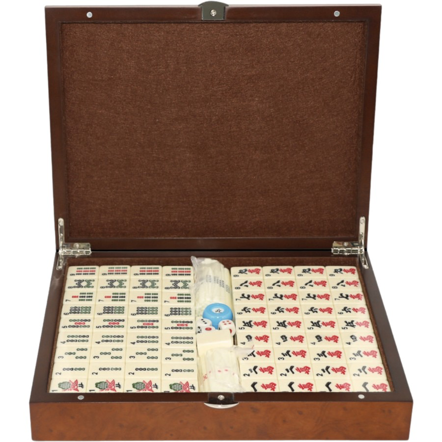 Dal Rossi Mah Jong wood case w racks