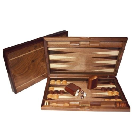 Dal Rossi backgammon set walnut 15 inch