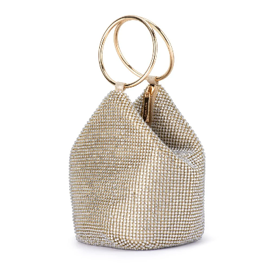 Olga Berg Ellie Crystal Mesh Handle Bag