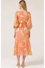 Sasha Drake Peach Faced Wrap Dress