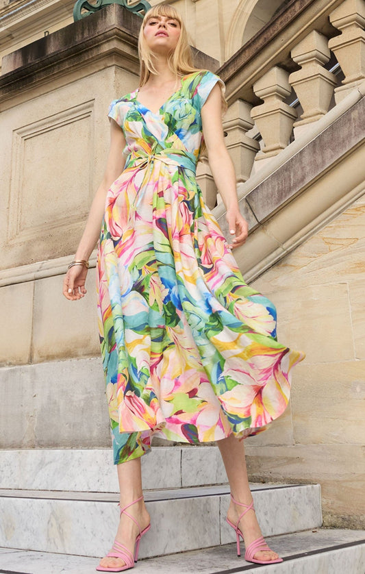 Sacha Drake Dahlia Midi Dress /watercolour floral