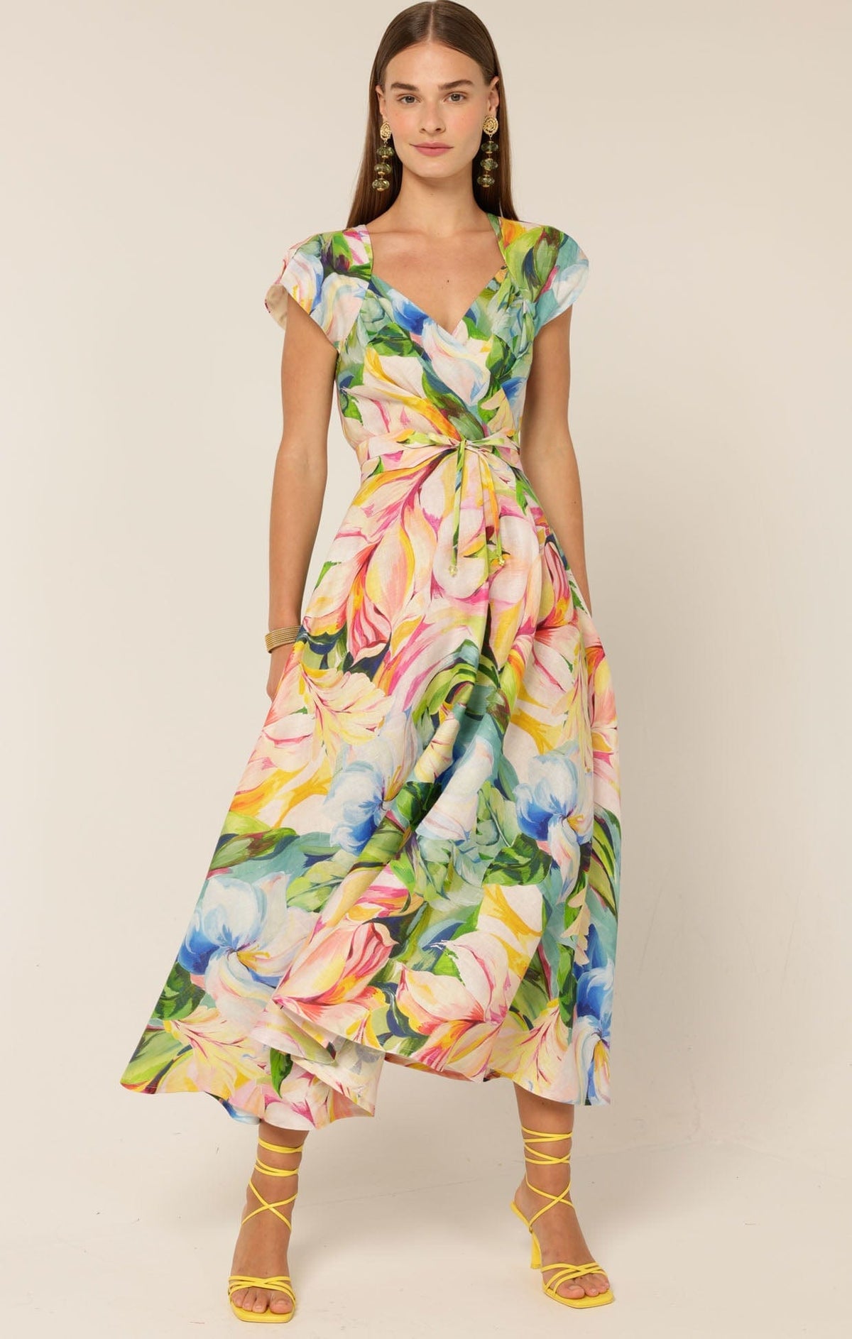 Sacha Drake Dahlia Midi Dress /watercolour floral