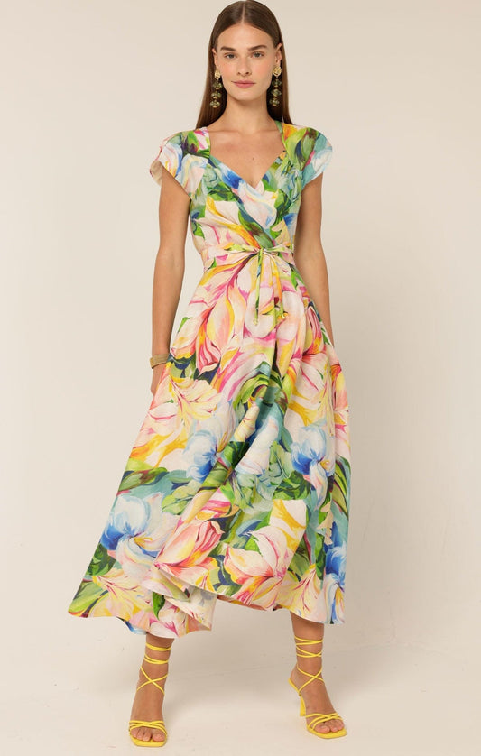 Sacha Drake Dahlia Midi Dress /watercolour floral
