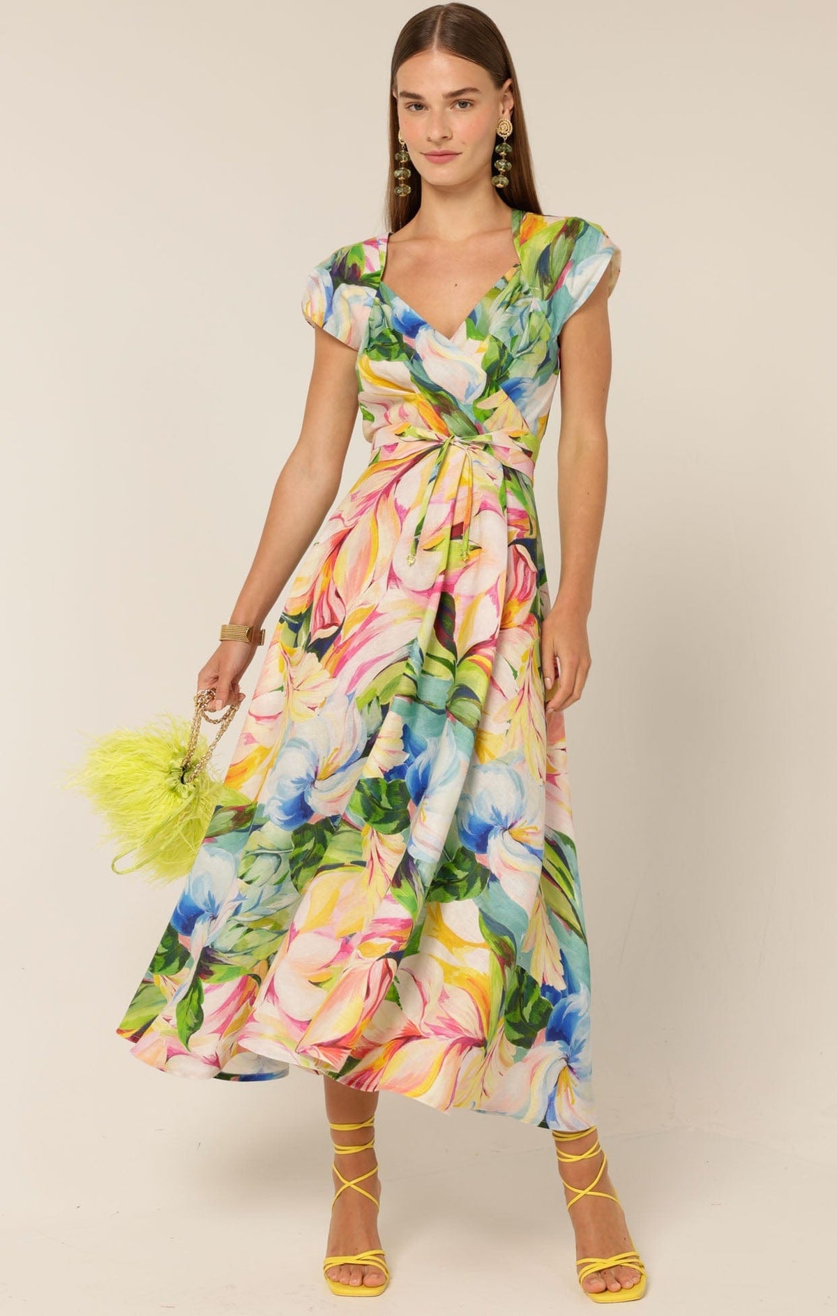 Sacha Drake Dahlia Midi Dress /watercolour floral