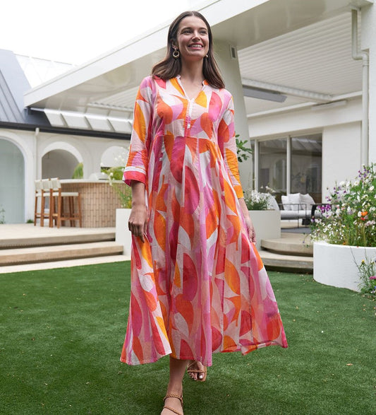 Foil Feeling Peachy Cruisin' Dress