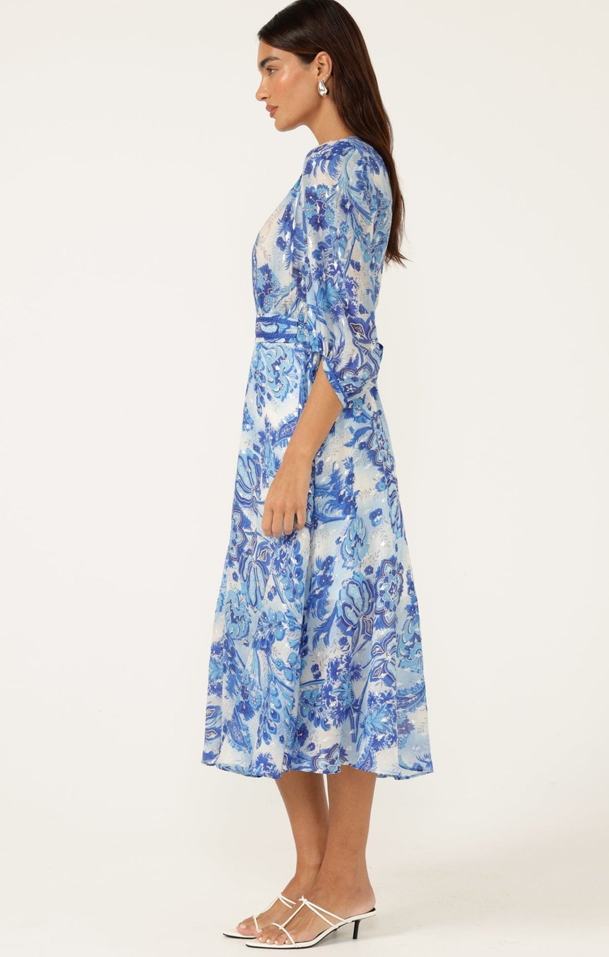 Sacha Drake Mykonos Midi Dress - Blue Silver
