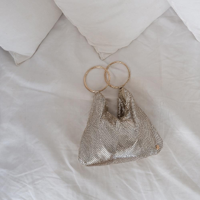Olga Berg SHAR Mesh Convertible Bag - Gold