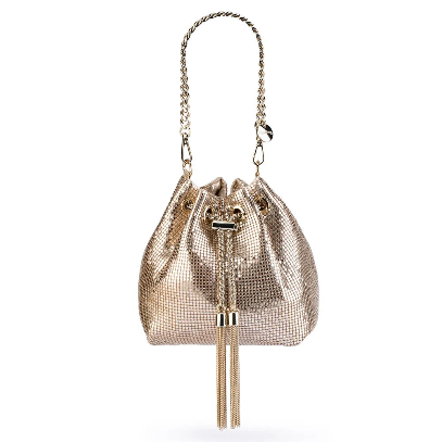 Olga Berg SYLVIA Mesh Pouch - GOLD