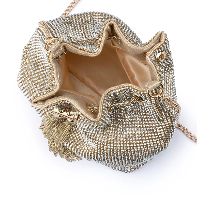 Olga Berg MIRANDA Drawstring Top Handle - CHAMPAGNE