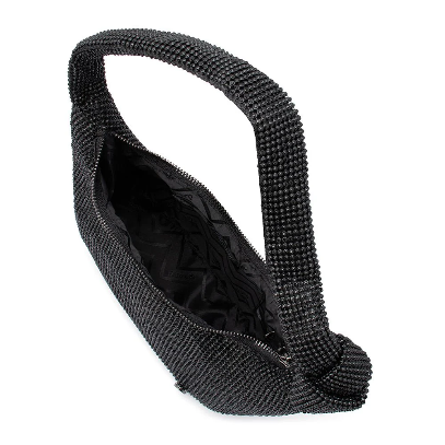 Olga Berg JESSICA Crystal Mesh Bag - BLACK