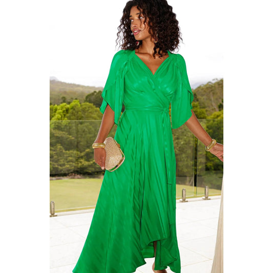 Sacha Drake Hanworth House Wrap Dress Apple Green