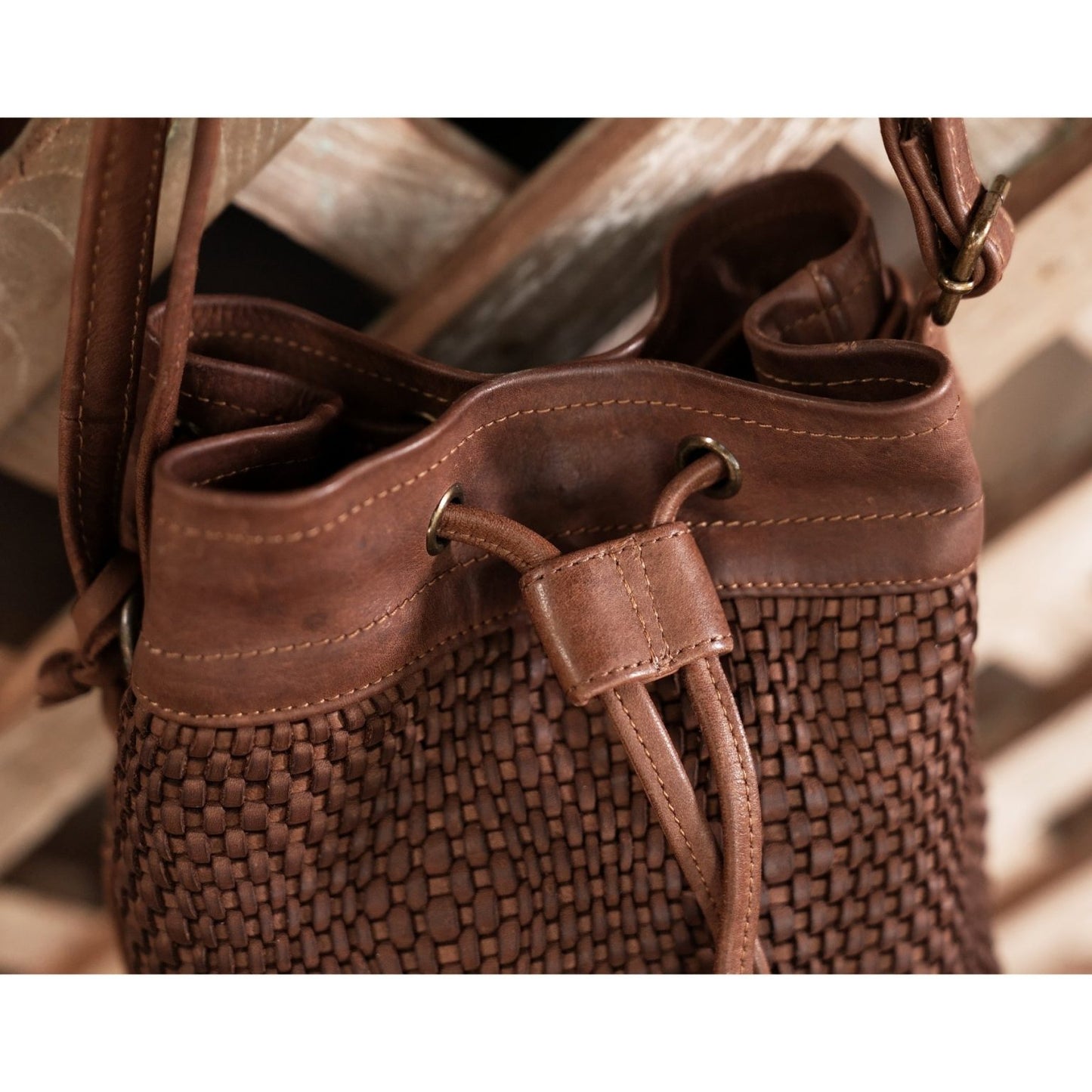 URBAN - genuine leather handwoven  handbag