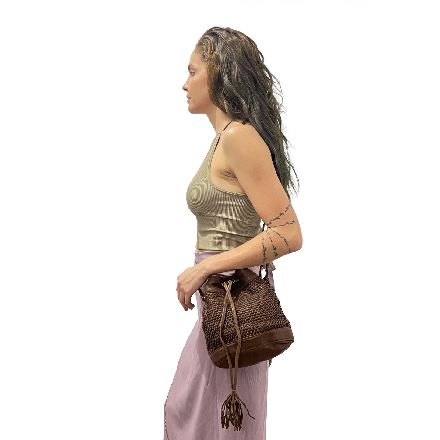 URBAN - genuine leather handwoven  handbag