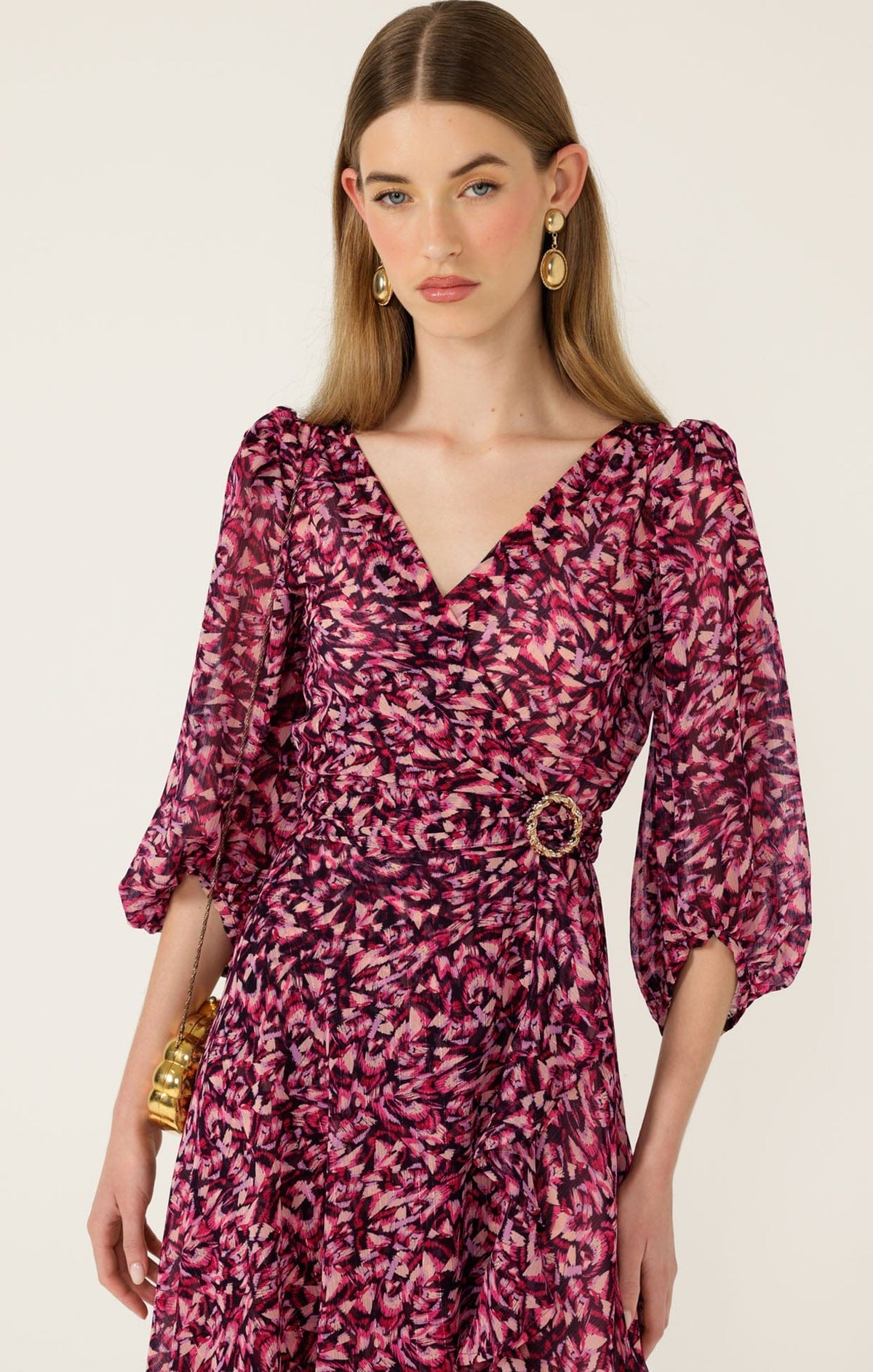 Sacha Drake Zora Wrap Dress - Pink Lilac Feather