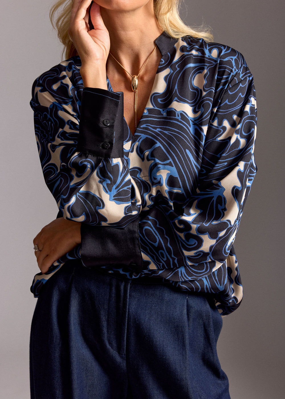 Lauren Vidal Stefi Blouse - Blue