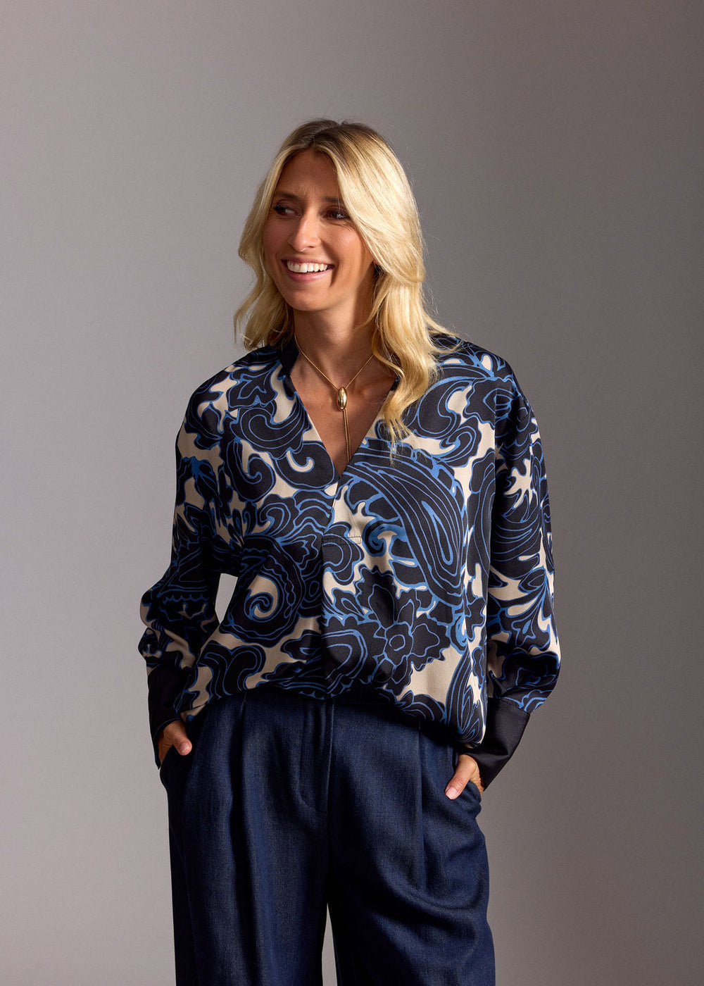 Lauren Vidal Stefi Blouse - Blue