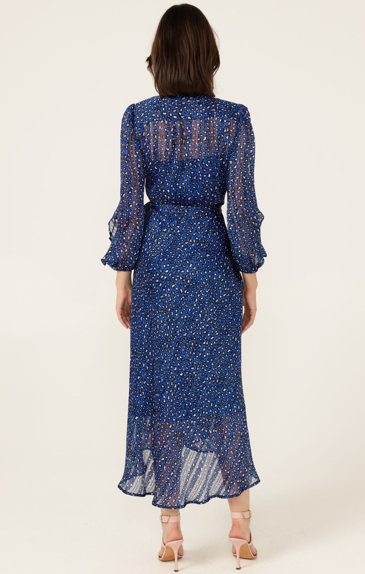Sacha Drake Shona Midi Wrap Dress - Cobalt & Pink