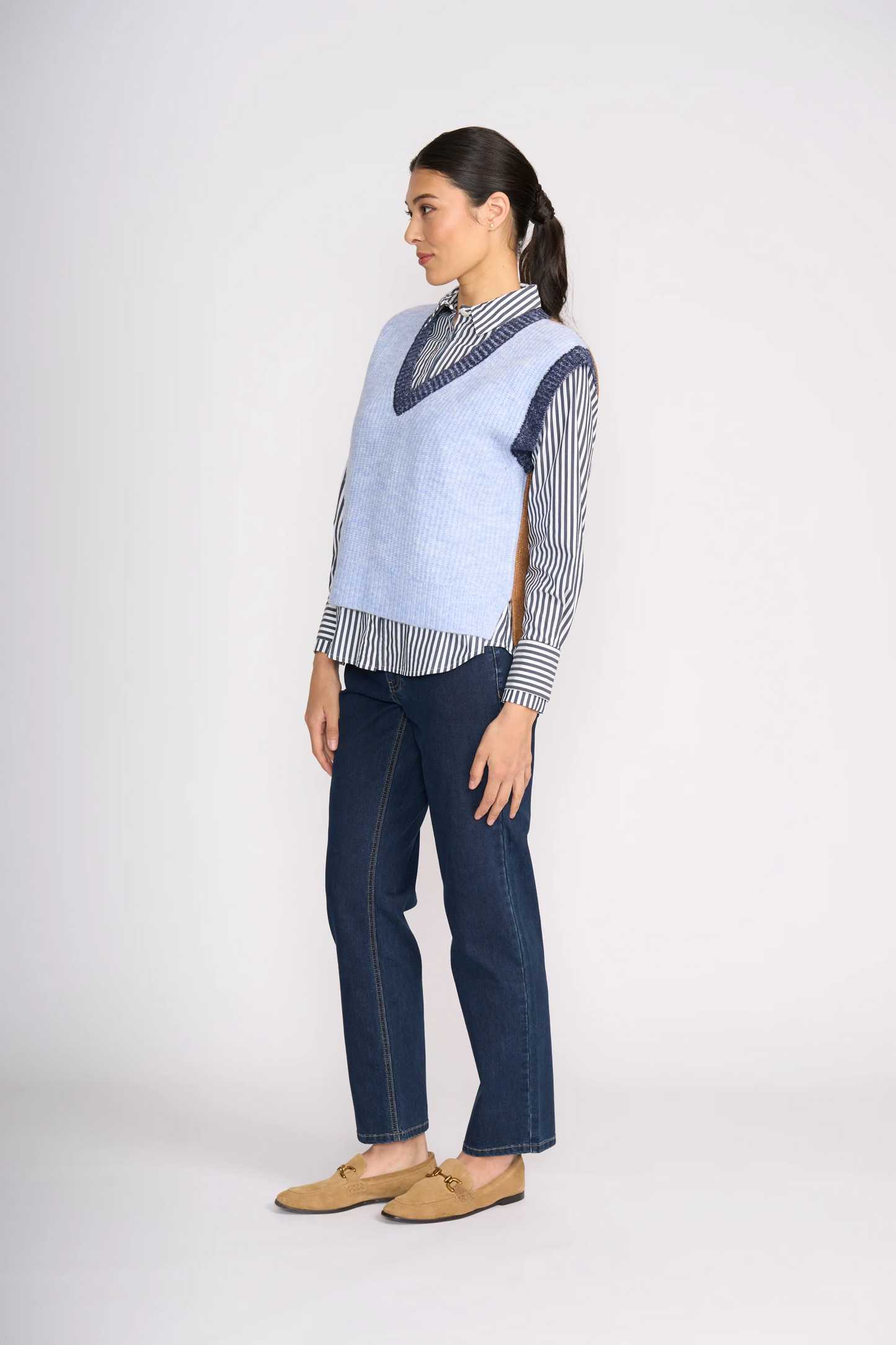 Foil Plush Love Cardi Blue Combo