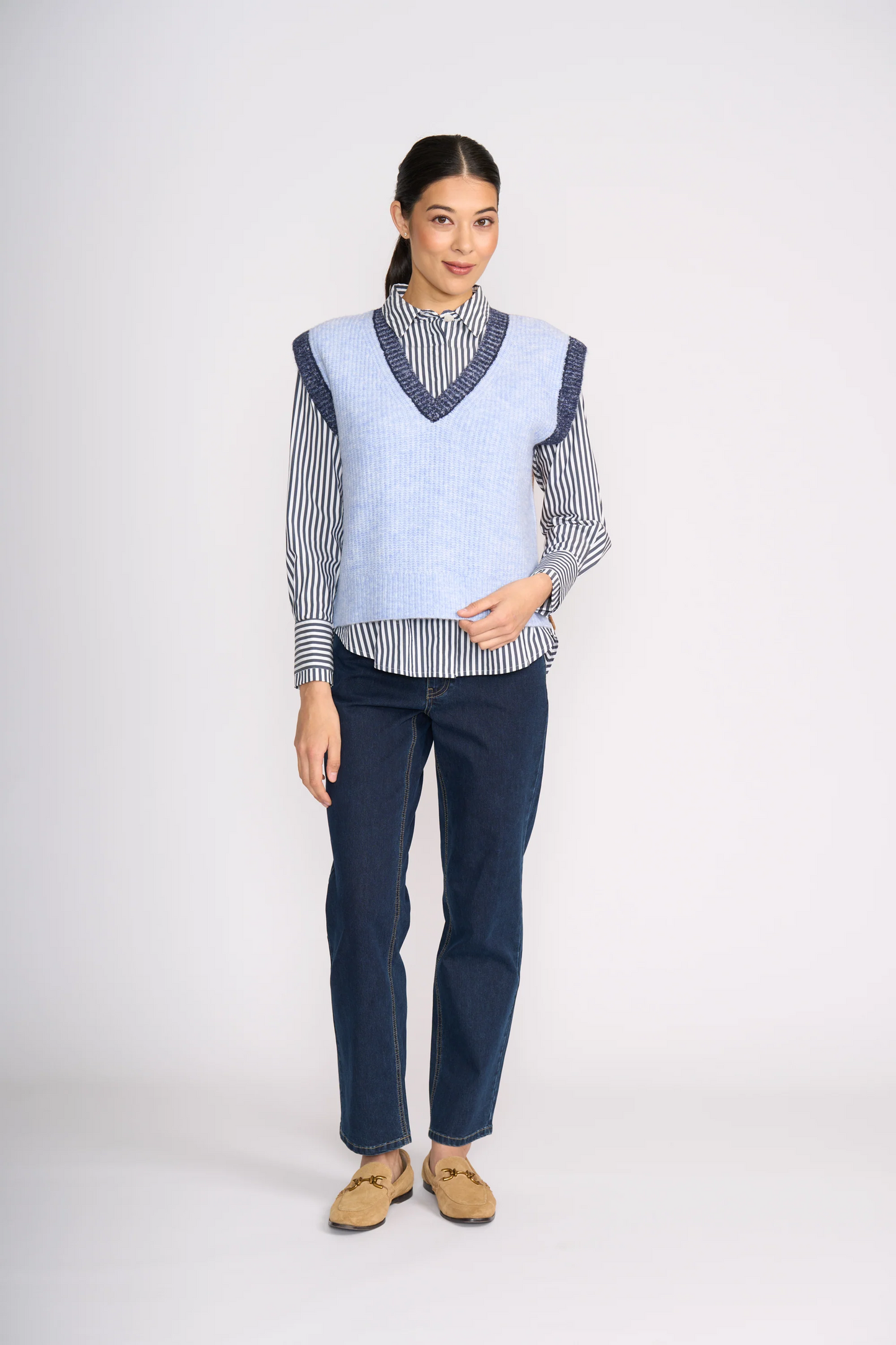 Foil Plush Love Cardi Blue Combo