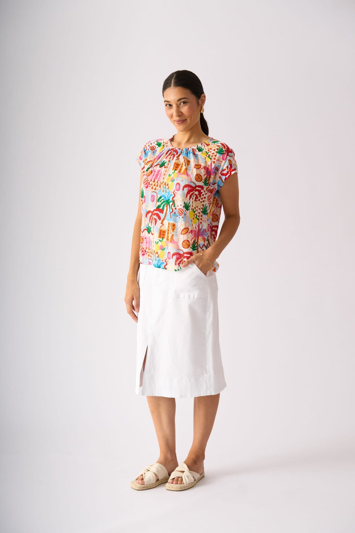 Foil Queenie Skirt White