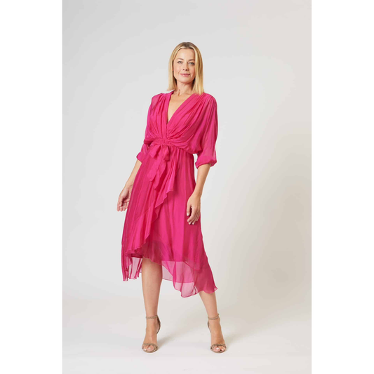 Hot Ice Raspberry Wrap Dress
