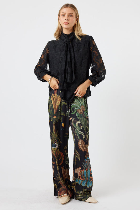 Lula Soul Cheetah Pant Black
