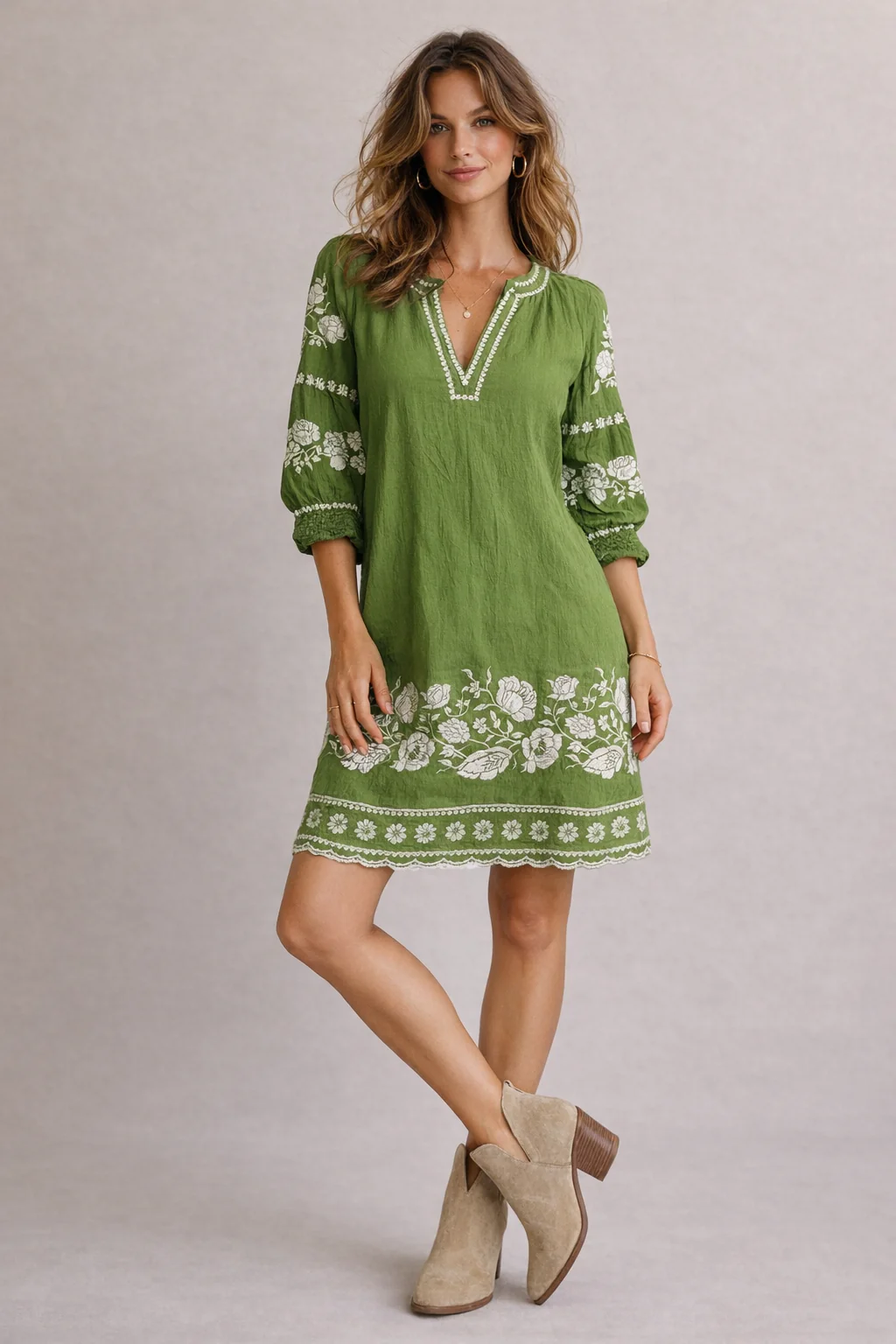 Azure & Indigo Olivine Shift Dress Olive