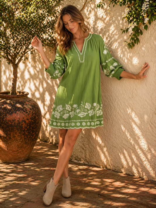 Azure & Indigo Olivine Shift Dress Olive