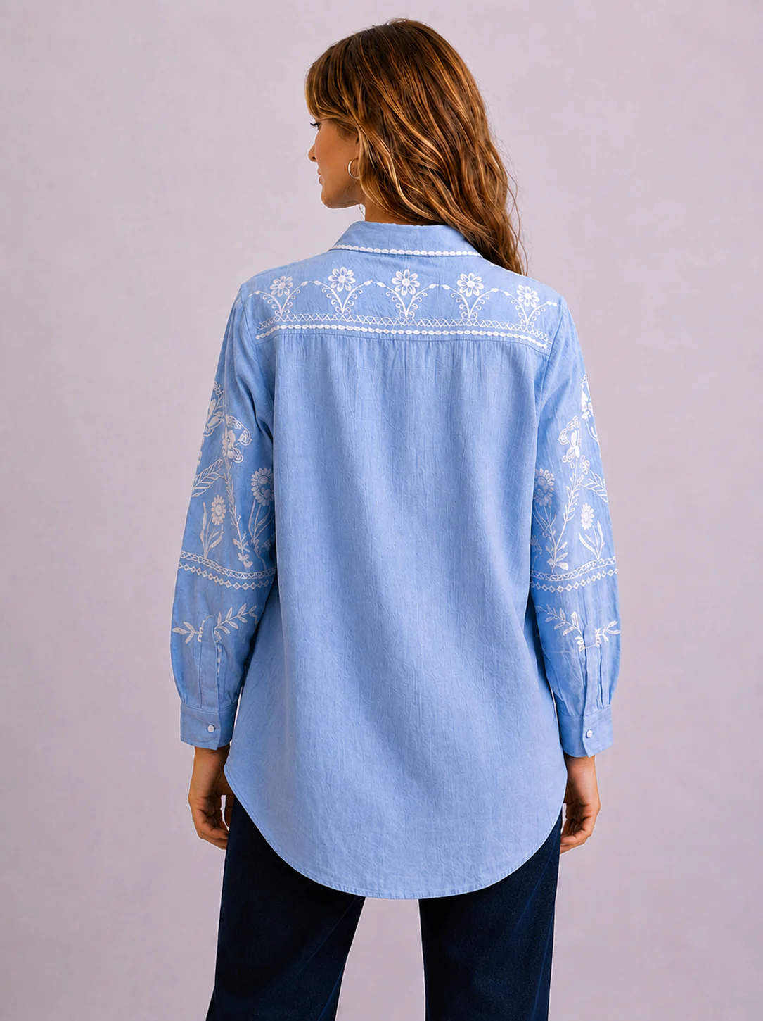 Azure & Indigo Feather Shirt Chambray