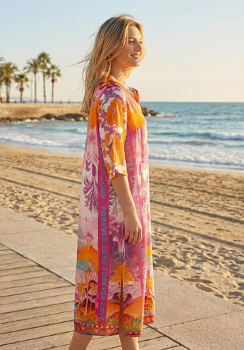 MIss Goodlife Dress Trumpet Arms Violet Sea Multicolor