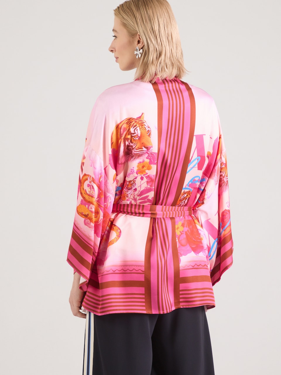 Miss Goodlife Kimono Blush Tiger Multicolor
