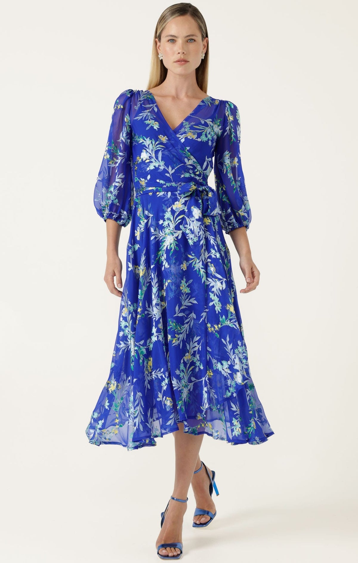 Sacha Drake Elspeth Wrap Dress/Sapphire Floral