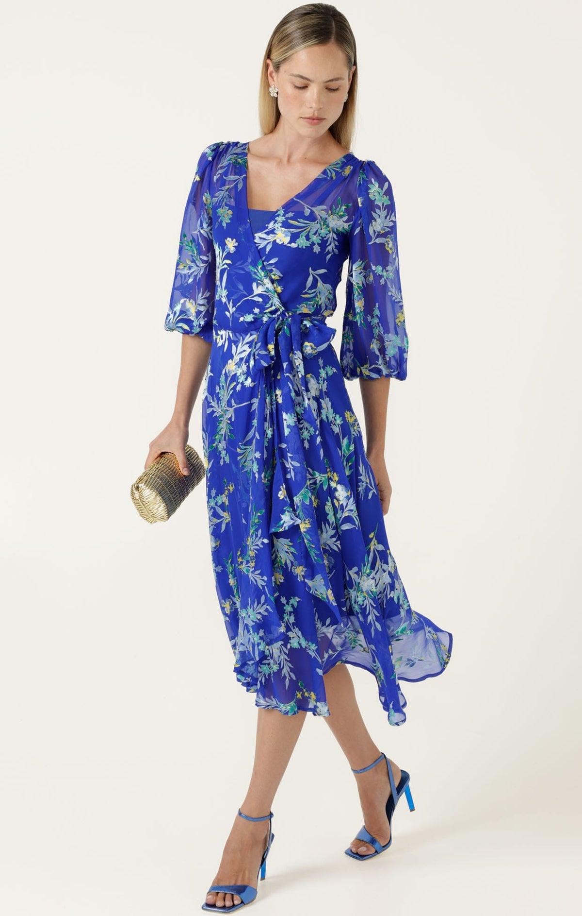 Sacha Drake Elspeth Wrap Dress/Sapphire Floral