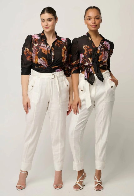 Once Was - Trinidad Stretch Linen Button Cuff Pant / Ivory