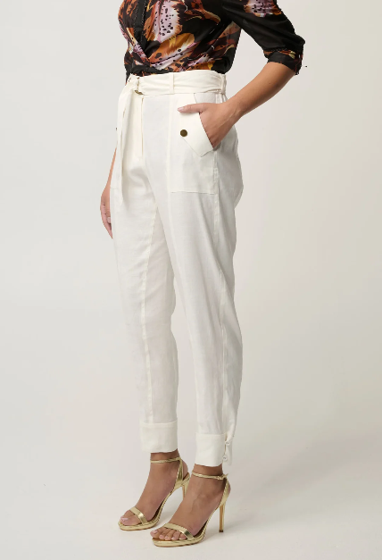 Once Was - Trinidad Stretch Linen Button Cuff Pant / Ivory